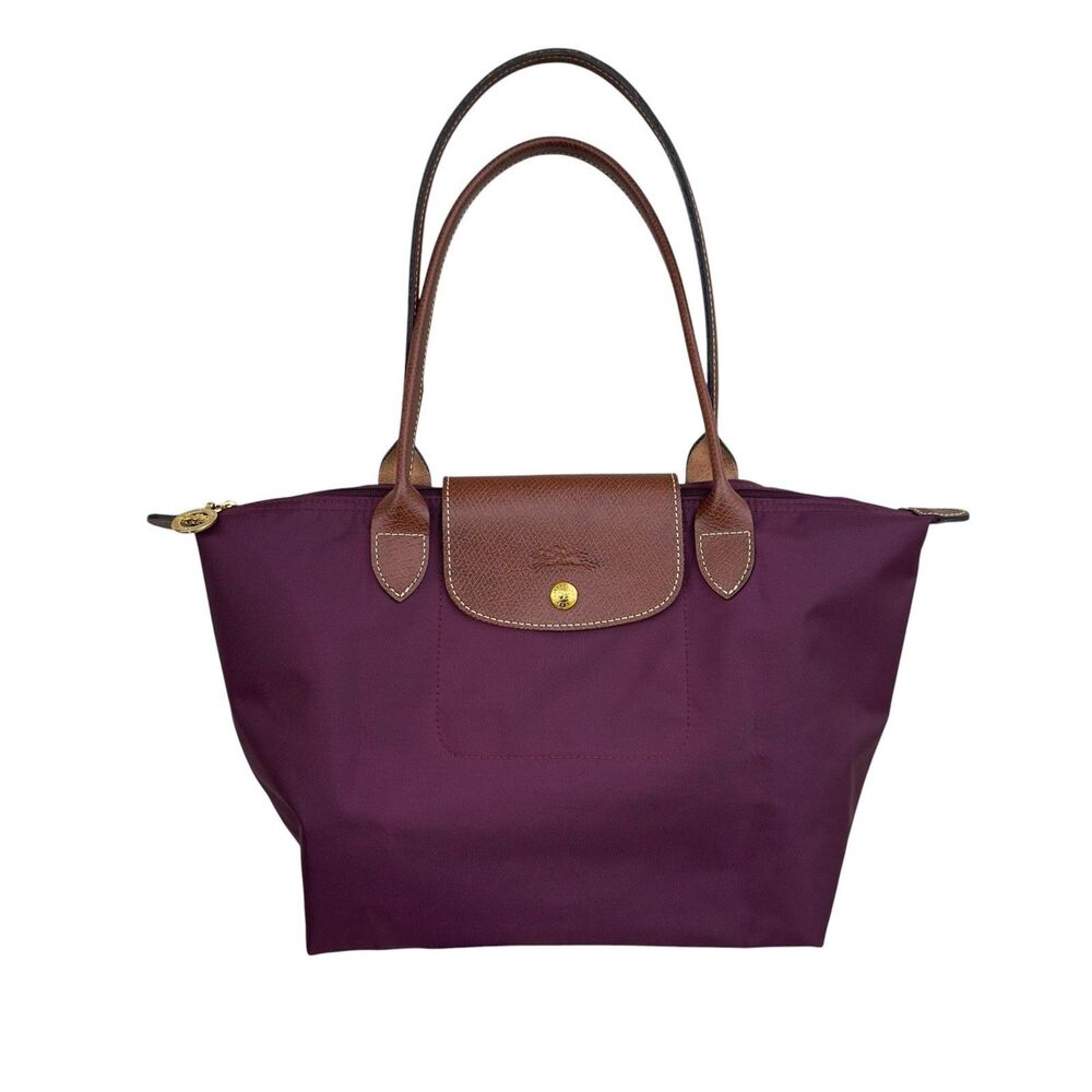 Longchamp Le Pliage Medium Top Handle Tote/Satchel in Burgundy - EUC